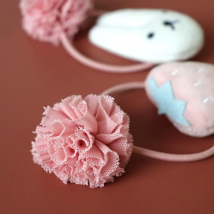 stample スタンプル 63338  ぷっくりモチーフ ヘアゴム　ヘアアクセサリー キッズ ベビー キッズ 女の子 プレゼント アクセ 髪飾り フォーマル 立体 ピンク | stample | 14