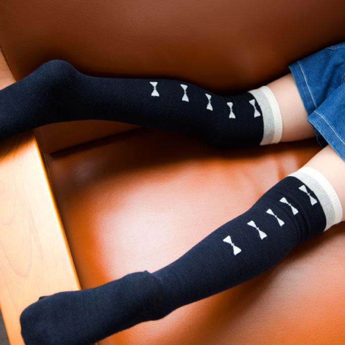 靴下 キッズ 71615 stample スタンプル ネコ ニーハイ ソックス 靴下 クロ かわいい リボン ネコ 猫 ねこ コスプレ ハロウィン 女の子 冬 あったか 暖かい | stample | 07