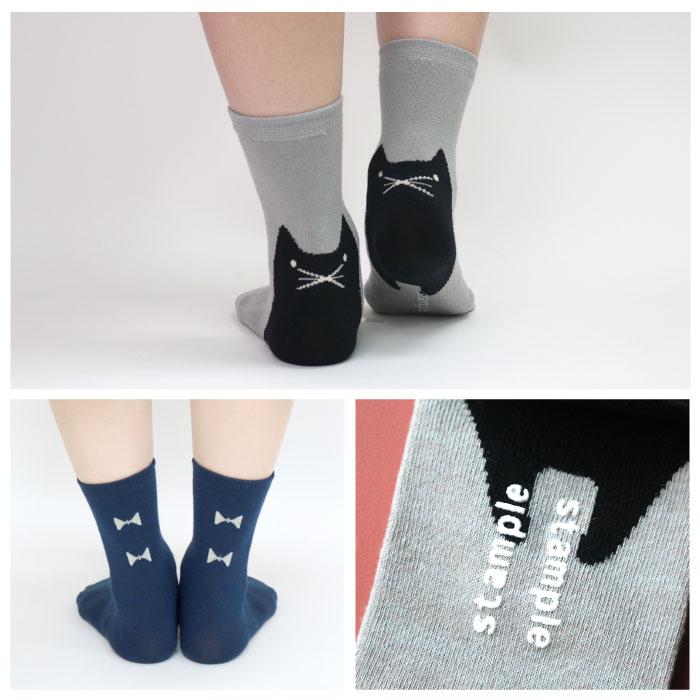 stample  キッズ ショートソックス 3足組  ネコ 滑り止め 靴下 72849 | stample | 02