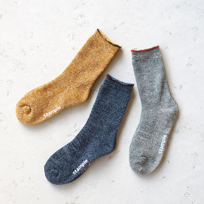 stample スタンプル 裏パイルクルーソックス 3足組 キッズ 靴下 パイル 冬 72295 | stample | 18