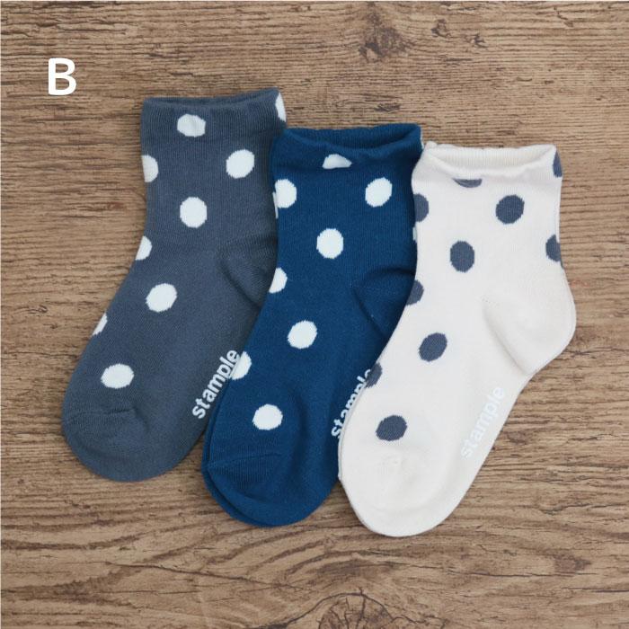 stample  スタンダードドットショートソックス  3足組  ドット 靴下 72313 | stample | 10