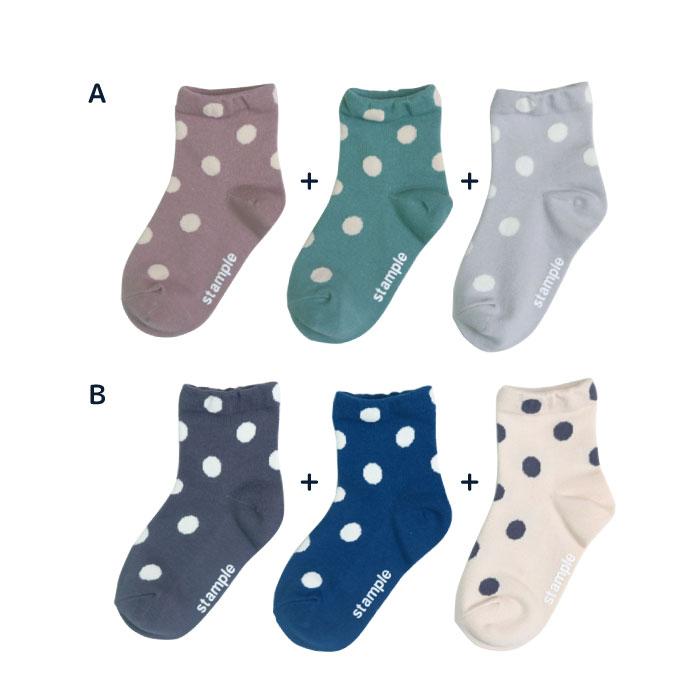 stample  スタンダードドットショートソックス  3足組  ドット 靴下 72313 | stample | 12