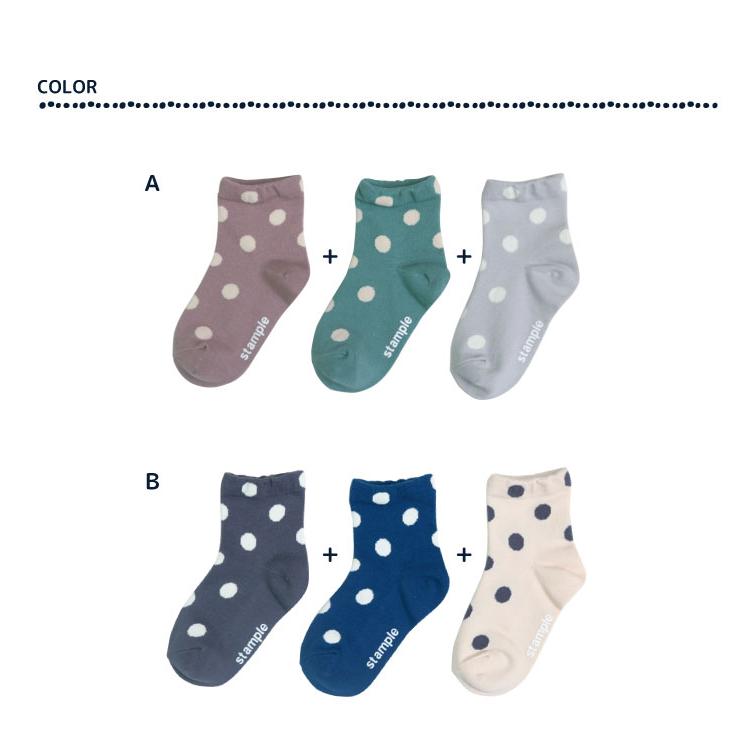stample  スタンダードドットショートソックス  3足組  ドット 靴下 72313 | stample | 02