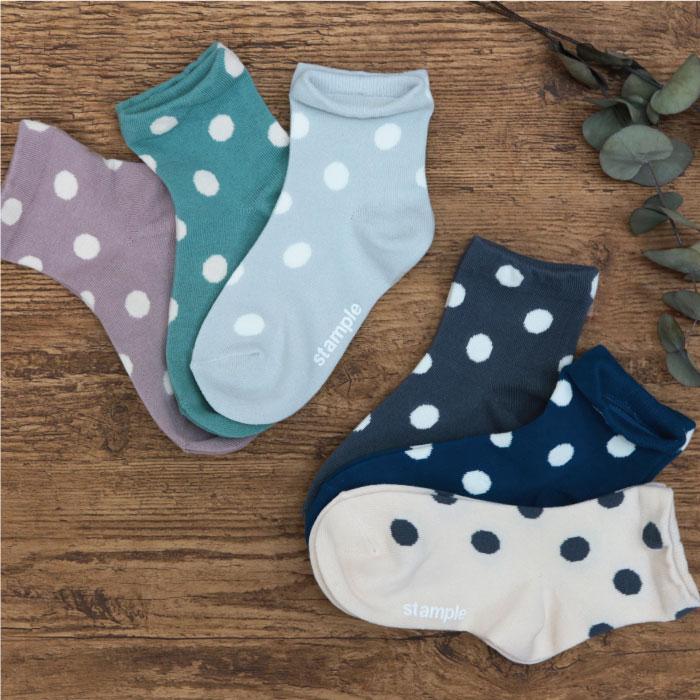 stample  スタンダードドットショートソックス  3足組  ドット 靴下 72313 | stample | 03