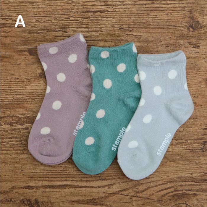 stample  スタンダードドットショートソックス  3足組  ドット 靴下 72313 | stample | 09