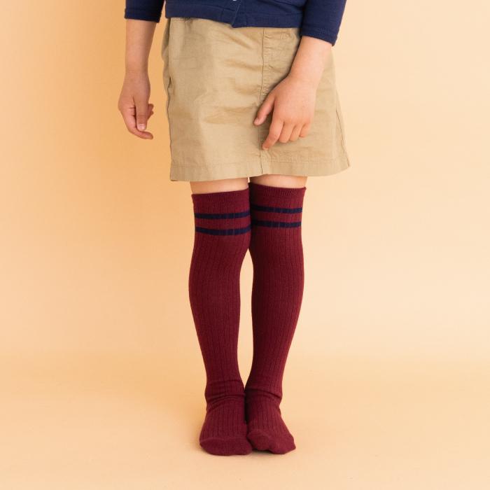 72443 stample スタンプル ラインニーハイソックス２足組 靴下 女の子 ニーハイ おしゃれ 冬 あったか 暖かい 黒 クロ かわいい ライン リブ 通学 プレゼント | stample | 11