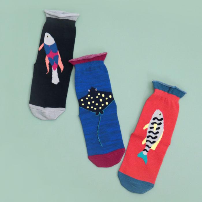 stample スタンプル おさかなクルーソックス 3足組 キッズ 靴下 | stample | 04