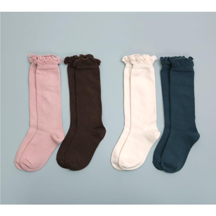 72647 stample スタンプル フリルハイソックス 2足組 靴下 女の子 冬 あったか 暖かい フリル すべり止め キッズ おしゃれ かわいい 子供用 こども 子ども | stample | 03