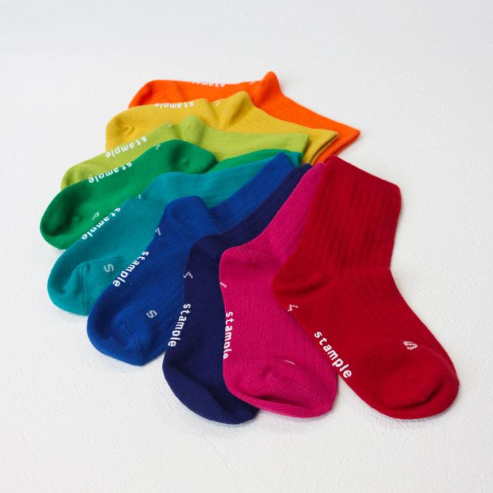 72666 stample スタンプル アクセントカラー クルーソックス 靴下 キッズ ジュニア レディース 滑り止め | stample | 22