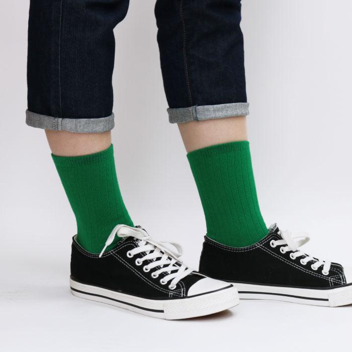 72666 stample スタンプル アクセントカラー クルーソックス 靴下 キッズ ジュニア レディース 滑り止め | stample | 24