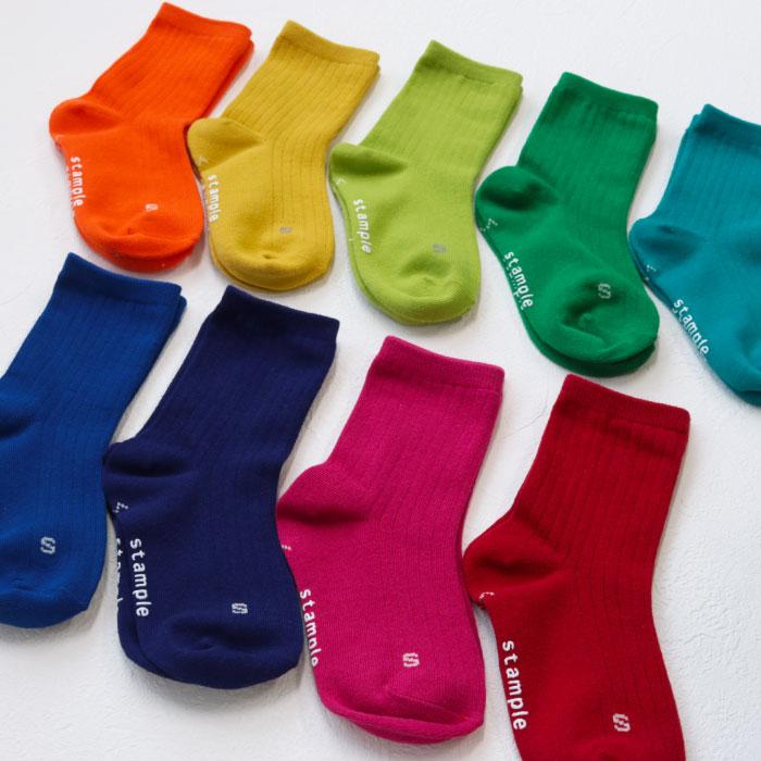 72666 stample スタンプル アクセントカラー クルーソックス 靴下 キッズ ジュニア レディース 滑り止め | stample | 26