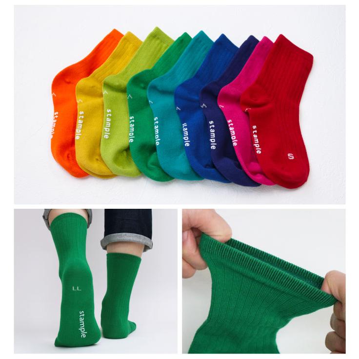 72666 stample スタンプル アクセントカラー クルーソックス 靴下 キッズ ジュニア レディース 滑り止め | stample | 11