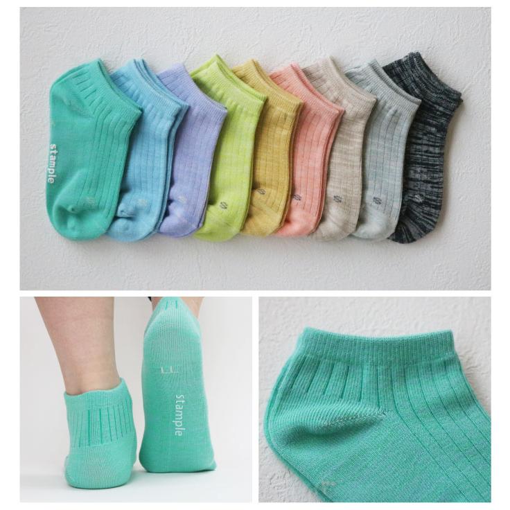 72711 stample スタンプル スタンダード 杢調 アンクルソックス 靴下 キッズ ジュニア レディース 滑り止め パステル | stample | 11