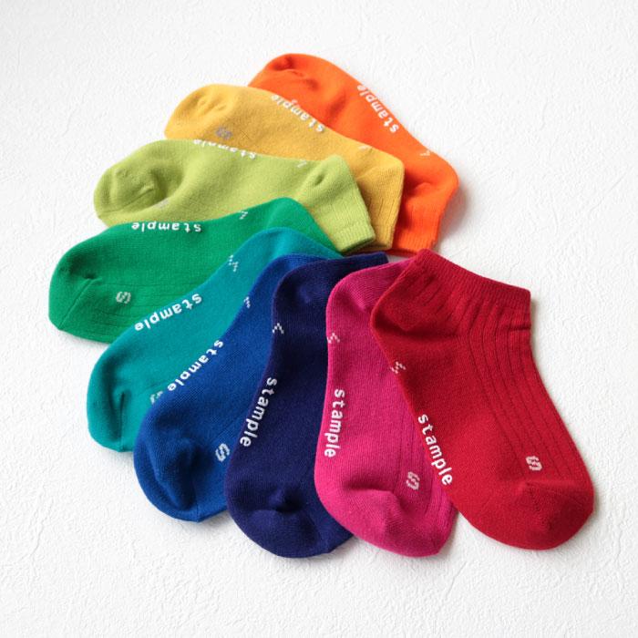 72712 stample スタンプル アクセントカラー アンクルソックス 靴下 キッズ ジュニア レディース 滑り止め | stample | 21