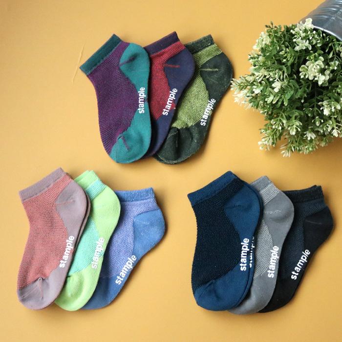 stample ツートーンメッシュ アンクルソックス 3足組 72783 キッズ 靴下 メッシュ 涼しい 春 夏 | stample | 15