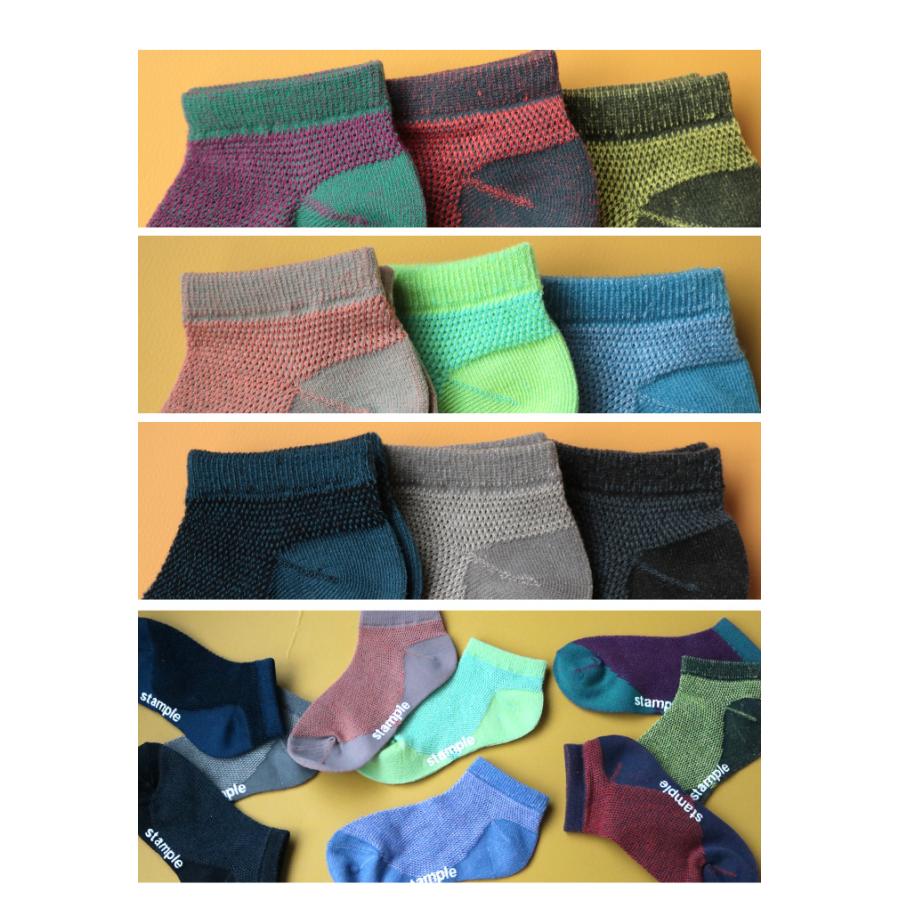 stample ツートーンメッシュ アンクルソックス 3足組 72783 キッズ 靴下 メッシュ 涼しい 春 夏 | stample | 05