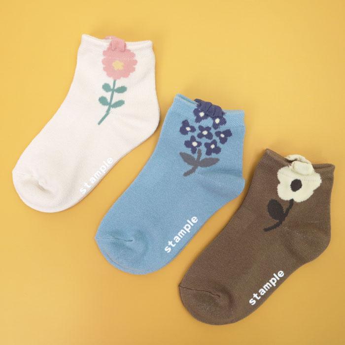 stample ポップアップフラワーショートソックス 3足組  女の子 靴下 キッズ | stample | 12