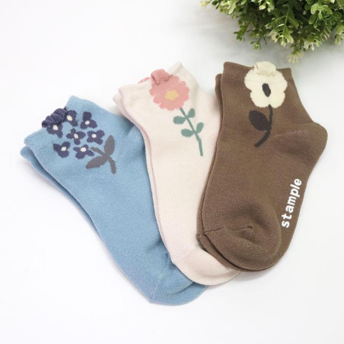 stample ポップアップフラワーショートソックス 3足組  女の子 靴下 キッズ | stample | 14