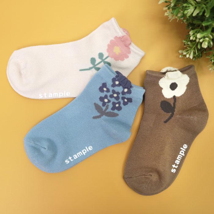 stample ポップアップフラワーショートソックス 3足組  女の子 靴下 キッズ | stample | 04