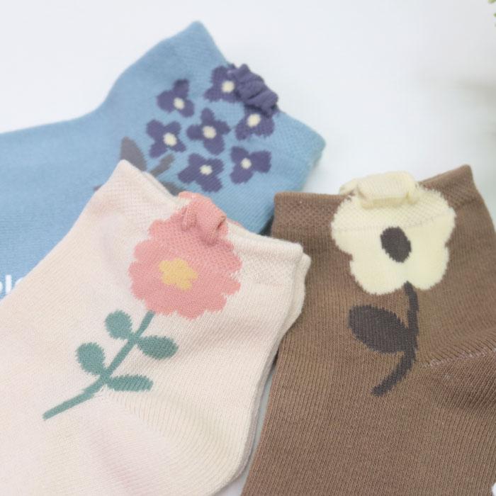 stample ポップアップフラワーショートソックス 3足組  女の子 靴下 キッズ | stample | 06