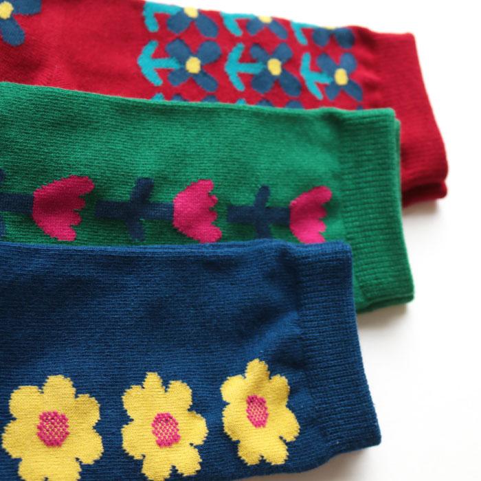 stample スタンプル 728 チアフルフラワークルーソックス 3足組 靴下 ジュニア レディース  おしゃれ | stample | 10