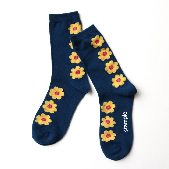 stample スタンプル 728 チアフルフラワークルーソックス 3足組 靴下 ジュニア レディース  おしゃれ | stample | 16