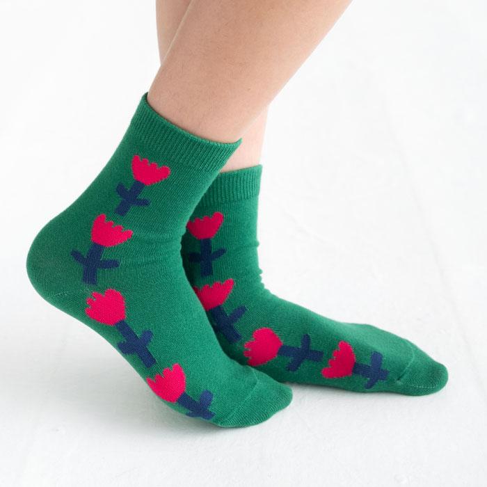 stample スタンプル 728 チアフルフラワークルーソックス 3足組 靴下 ジュニア レディース  おしゃれ | stample | 08