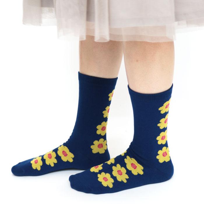 stample スタンプル 728 チアフルフラワークルーソックス 3足組 靴下 ジュニア レディース  おしゃれ | stample | 09