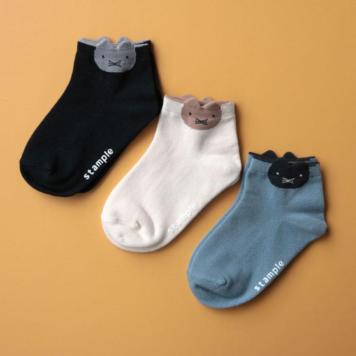 stample スタンプル ネコポイント アンクルソックス 3足組 72976 キッズ 靴下 ねこ 猫 | stample | 11