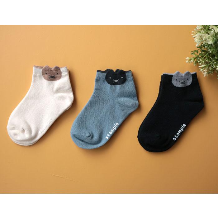 stample スタンプル ネコポイント アンクルソックス 3足組 72976 キッズ 靴下 ねこ 猫 | stample | 12