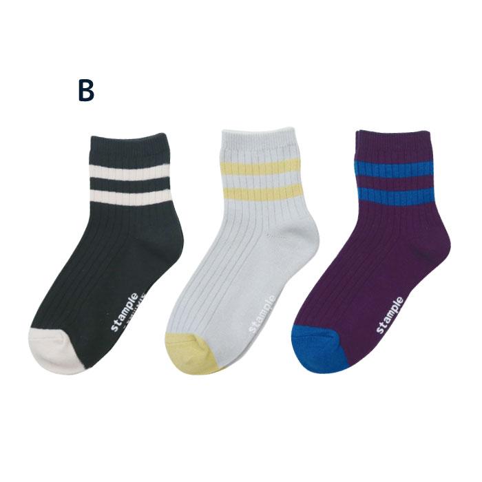 stample  ラインショートソックス 3足組   滑り止め 靴下 72978 | stample | 17