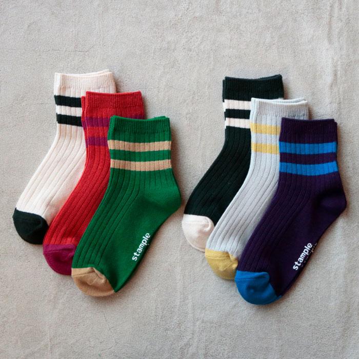 stample  ラインショートソックス 3足組   滑り止め 靴下 72978 | stample | 18