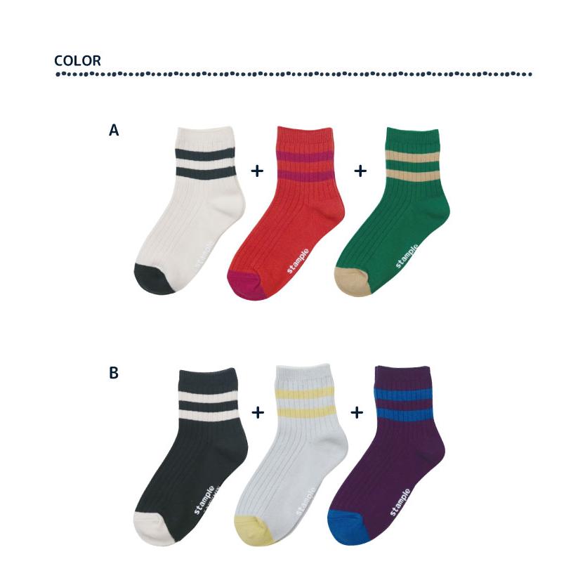 stample  ラインショートソックス 3足組   滑り止め 靴下 72978 | stample | 05