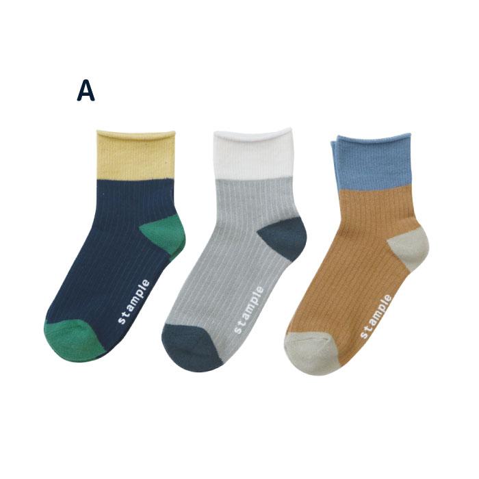 stample  コントラストショートソックス 3足組   滑り止め 靴下 72979 | stample | 18