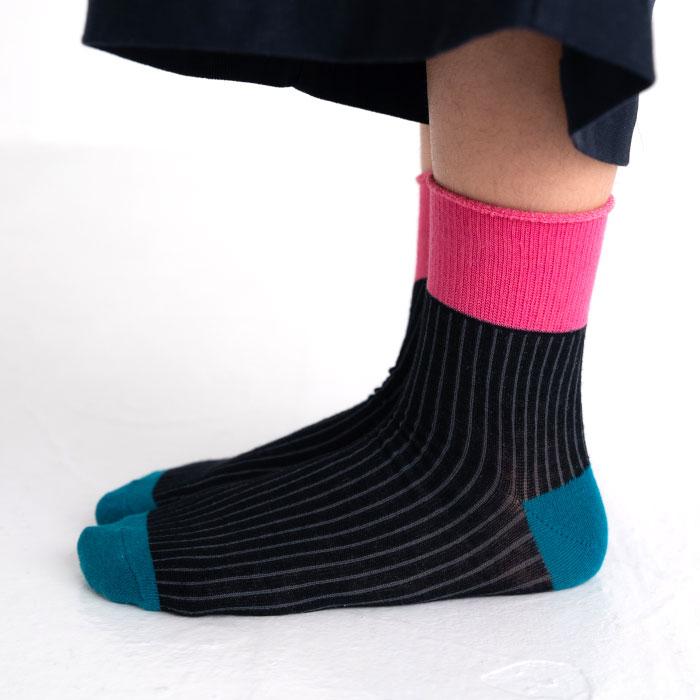 stample  コントラストショートソックス 3足組   滑り止め 靴下 72979 | stample | 07