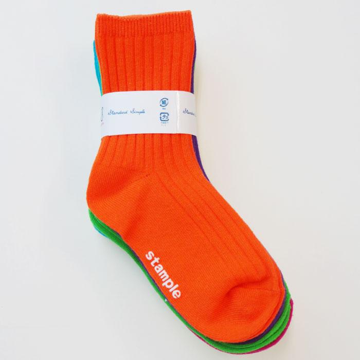 stample スタンプル 72994 ネオン リブ クルーソックス 6P  靴下 無地 派手 推し色 キッズ ジュニア レディース 滑り止め | stample | 15