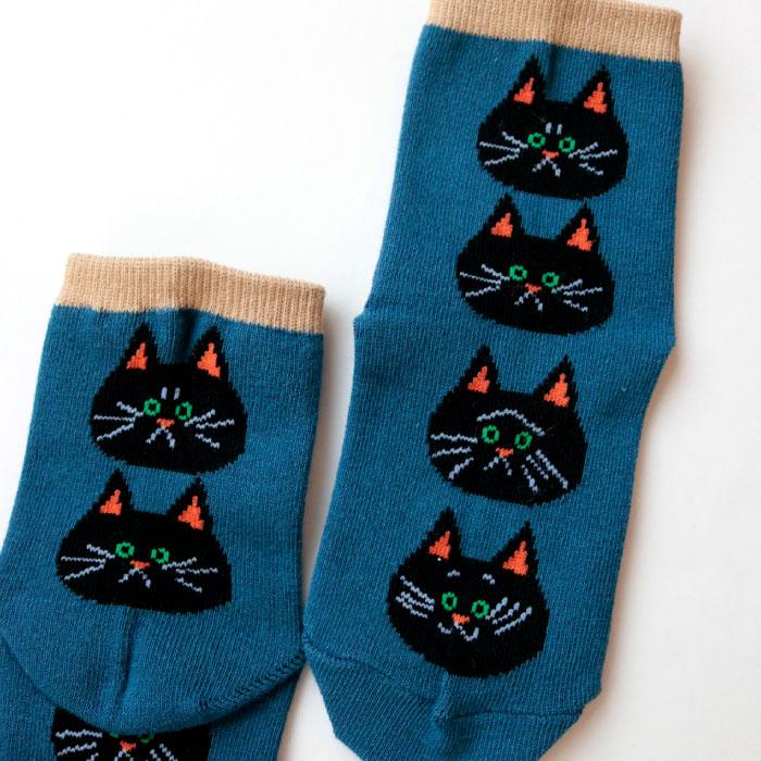 stample スタンプル 73010 クロネコだいすきショートソックス 3足組   滑り止め 靴下 女の子 レディース 男の子 | stample | 10