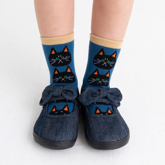 stample スタンプル 73010 クロネコだいすきショートソックス 3足組   滑り止め 靴下 女の子 レディース 男の子 | stample | 04