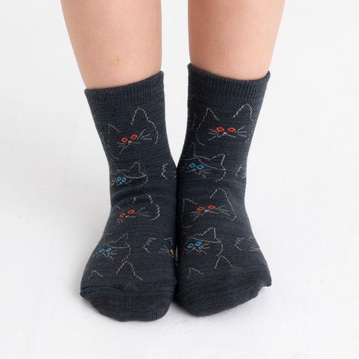 stample スタンプル 73010 クロネコだいすきショートソックス 3足組   滑り止め 靴下 女の子 レディース 男の子 | stample | 06