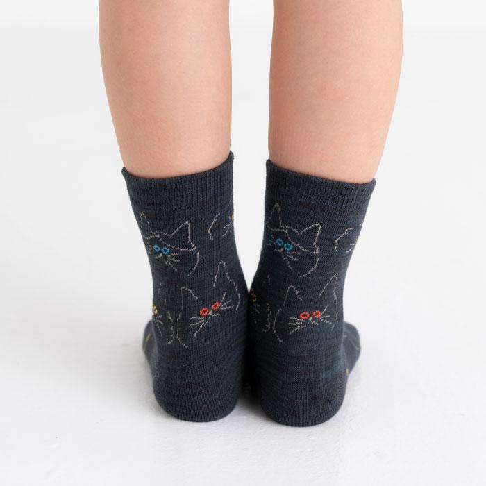 stample スタンプル 73010 クロネコだいすきショートソックス 3足組   滑り止め 靴下 女の子 レディース 男の子 | stample | 08