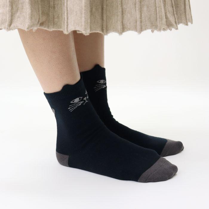 stample スタンプル 73016 おすましネコショートソックス 3足組   滑り止め 靴下 女の子 レディース | stample | 15