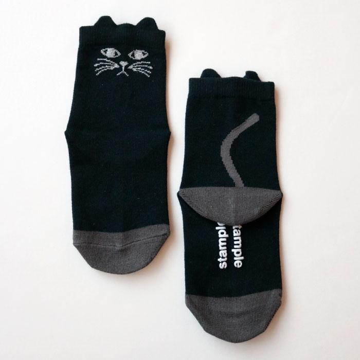 stample スタンプル 73016 おすましネコショートソックス 3足組   滑り止め 靴下 女の子 レディース | stample | 06