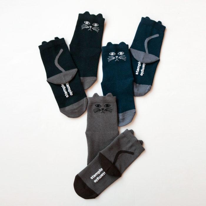 stample スタンプル 73016 おすましネコショートソックス 3足組   滑り止め 靴下 女の子 レディース | stample | 09