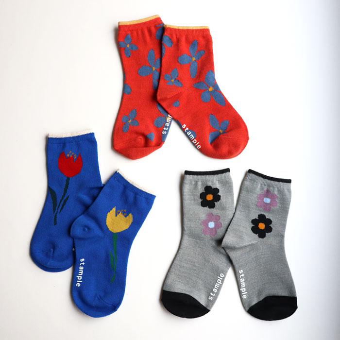 stample レトロフラワーショートソックス 3足組  女の子 靴下 キッズ | stample | 10