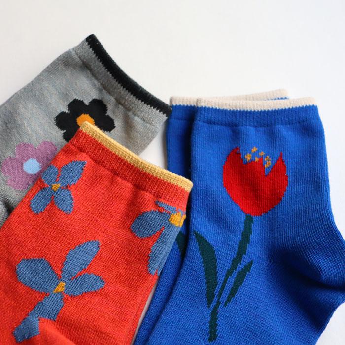 stample レトロフラワーショートソックス 3足組  女の子 靴下 キッズ | stample | 06