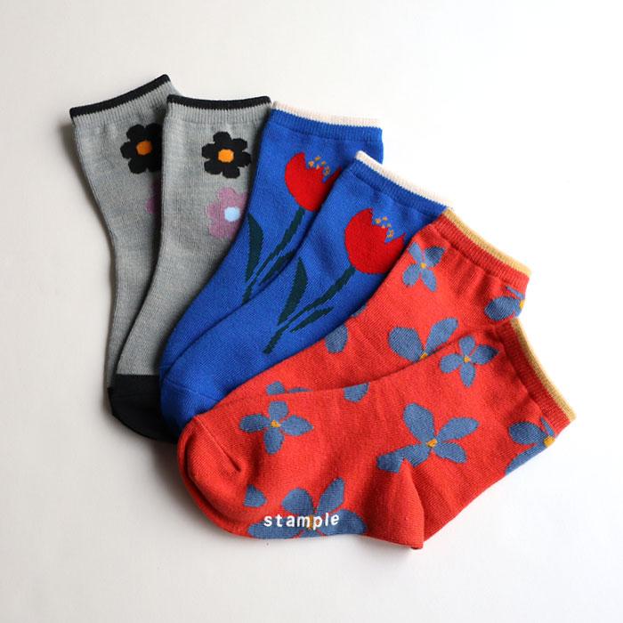 stample レトロフラワーショートソックス 3足組  女の子 靴下 キッズ | stample | 07
