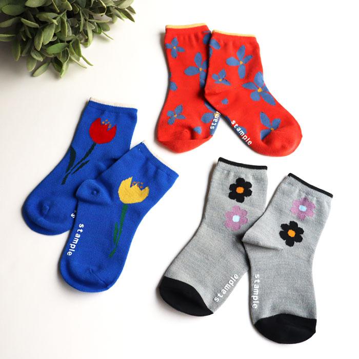 stample レトロフラワーショートソックス 3足組  女の子 靴下 キッズ | stample | 08