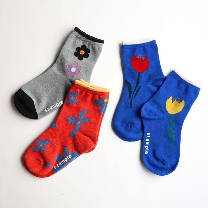 stample レトロフラワーショートソックス 3足組  女の子 靴下 キッズ | stample | 09
