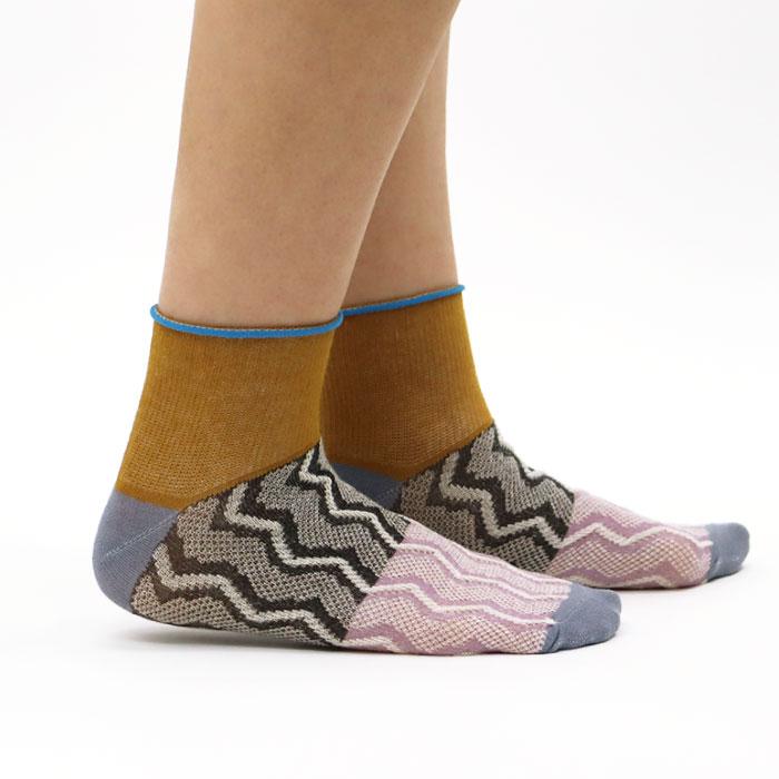 73128 stample スタンプル ウェーブライン アンクルソックス 靴下 キッズ ジュニア レディース 滑り止め 波柄 | stample | 11