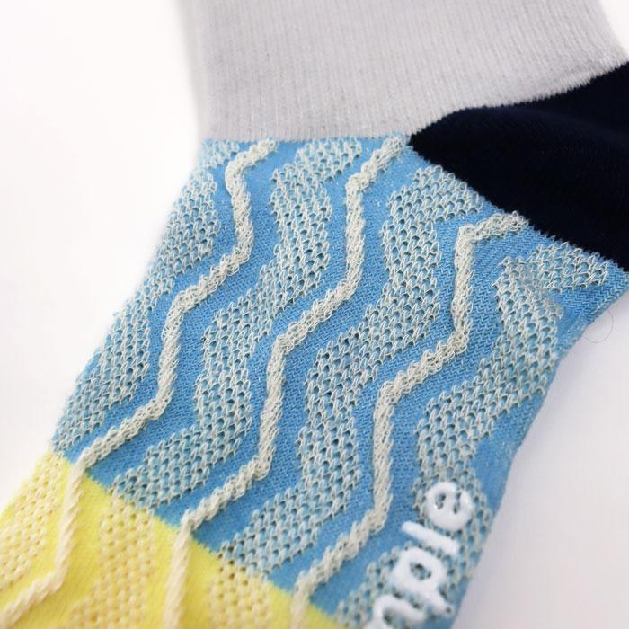 73128 stample スタンプル ウェーブライン アンクルソックス 靴下 キッズ ジュニア レディース 滑り止め 波柄 | stample | 14